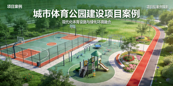 城市体育公园建设项目案例 - 现代化体育设施与绿化环境